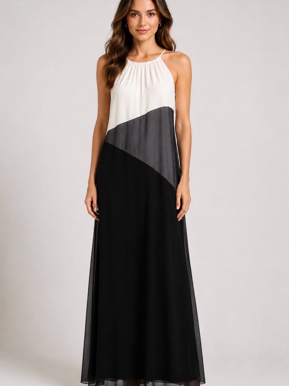 Cache Maxi Dress in Wite & Black